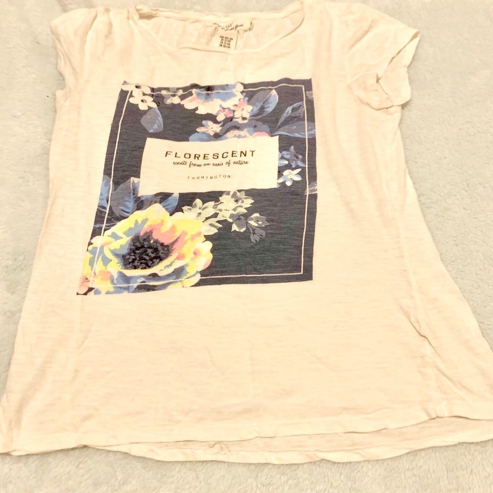 A white floral shirt